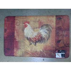 Memory Foam Kitchen Mat Soft for Standing with Rooster Design