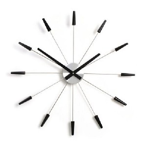 metal black sunburst wall clock