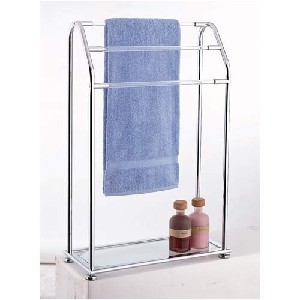 Organize It All Acrylic 3-Bar Towel Rack with Bottom Shelf