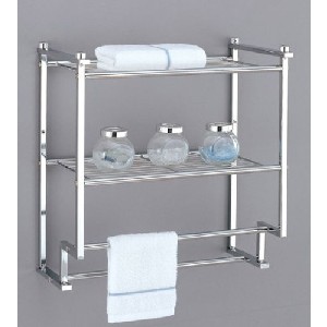 Organize It All Metro 2 Tier Wall Mounting Rack with Towel Bars