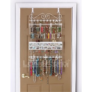 Overdoor Jewelry Organizer in White