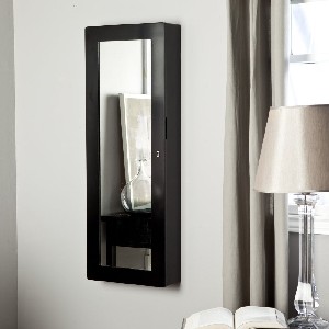 Paloma Wooden Wall Jewelry Armoire - High Gloss Black