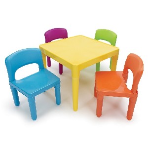 Plastic Childrens Table and 4 Chair Set