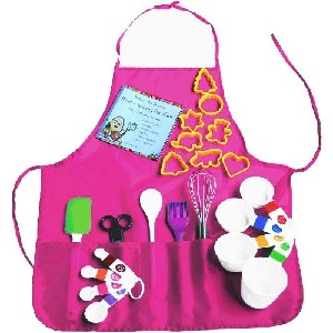 Playful Chef 23 Piece Pink Apron Childrens Baking Set