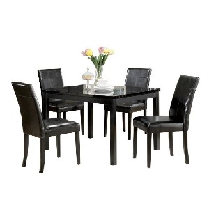 ACME 06778 Portland 5Pc Pack Dining Set, Black Faux Marble Top