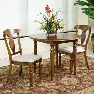 Round Double Drop Leaf Dining Table Set