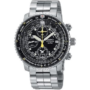 Seiko Men's SNA411 Flight Alarm Chronograph Watch