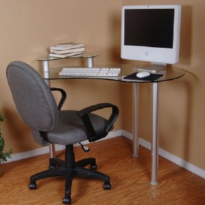 Small Glass Corner Laptop Desk