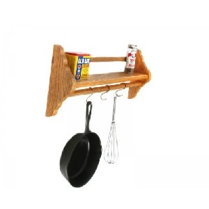 Solid Wood Wall Mount Sautee Pan Rack