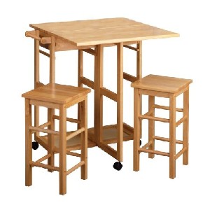 Space Saver Drop Leaf Table With 2 Stools