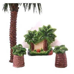 Tropical Palm Tree Napkin and Shaker Table Set