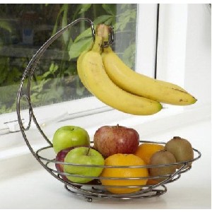 vanderbilt black chrome banana tree and fruit basket