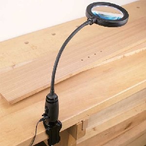 WoodRiver LED Shop Light with Magnifying Glass Head