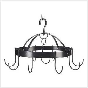 Wrought Iron Pot Rack Half Round with 8 hooks Amish Made