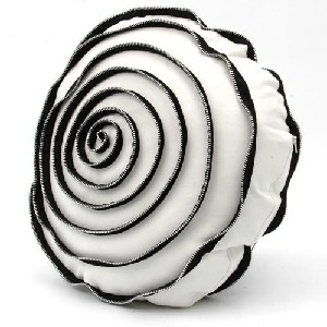 Zipper Spiral White Designer Throw Pillows